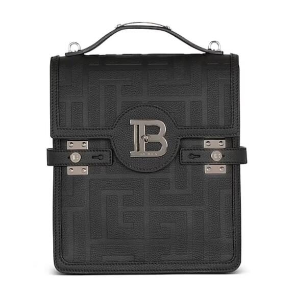 Balmain Black B-Buzz 22 Leather Bag with B Logo - Picture 1 of 15